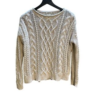 Ralph Lauren Cream Cable Knit Crewneck Sweater